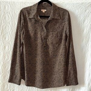 Merona Long Sleeve Animal Print Pullover Blouse